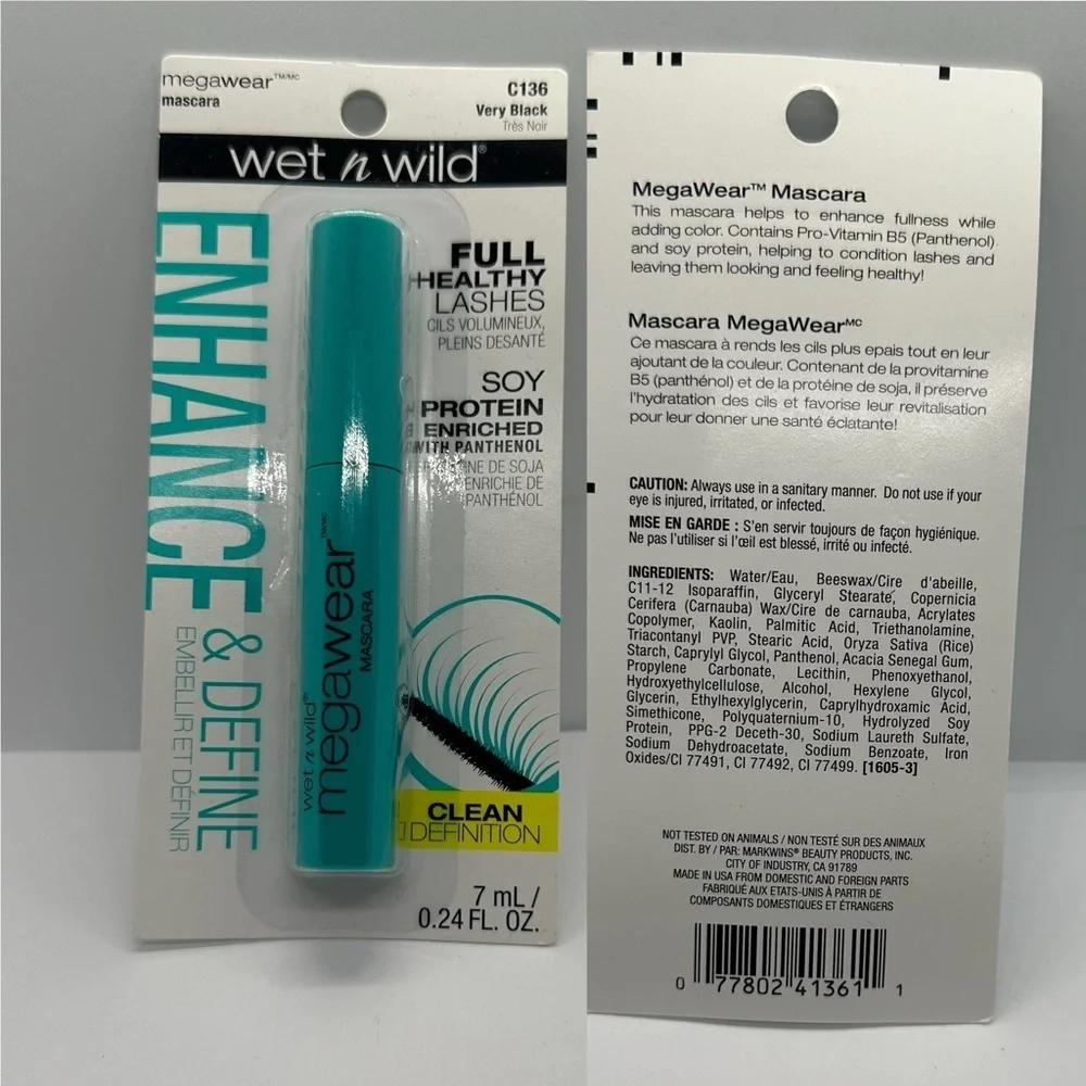 ✨🩵✨ NWT Wet n Wild MegaWear Mascara C136 Very Black | Enhance & Define ✨🖤
